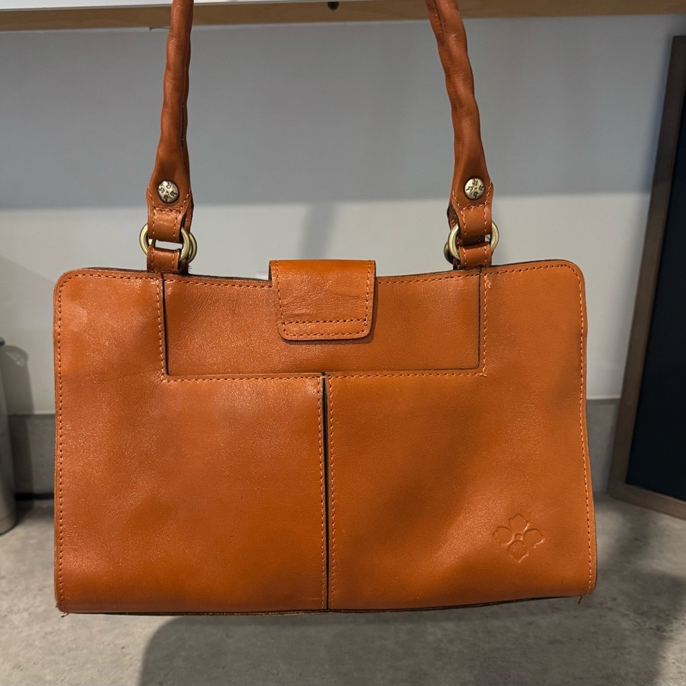 Patricia Nash Rosina Cut Out Tooled Leather Satchel Tan Gold! Beautifully Bag!! - Picture 2 of 13